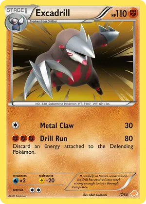 Excadrill #17 Excadrill - Black & White Trainer Kit Excadrill - #17 - Pokemon TCG card