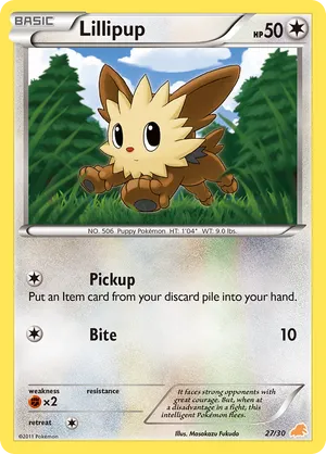 Lillipup #27 Lillipup - Black & White Trainer Kit Excadrill - #27 - Pokemon TCG card