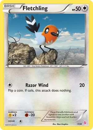 Fletchling #1 Fletchling - XY Trainer Kit Sylveon - #1 - Pokemon TCG card