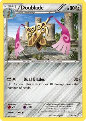 Doublade #14 Doublade - XY Trainer Kit Bisharp - #14 - Pokemon TCG card