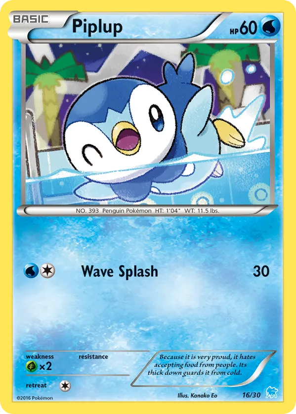 Piplup - XY Trainer Kit Suicune - #16 - Pokemon TCG card