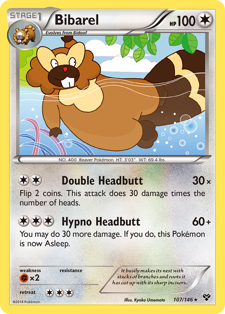 Bibarel - XY - #107 - Pokemon TCG card