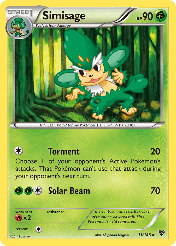 Simisage - XY - #11 - Pokemon TCG card
