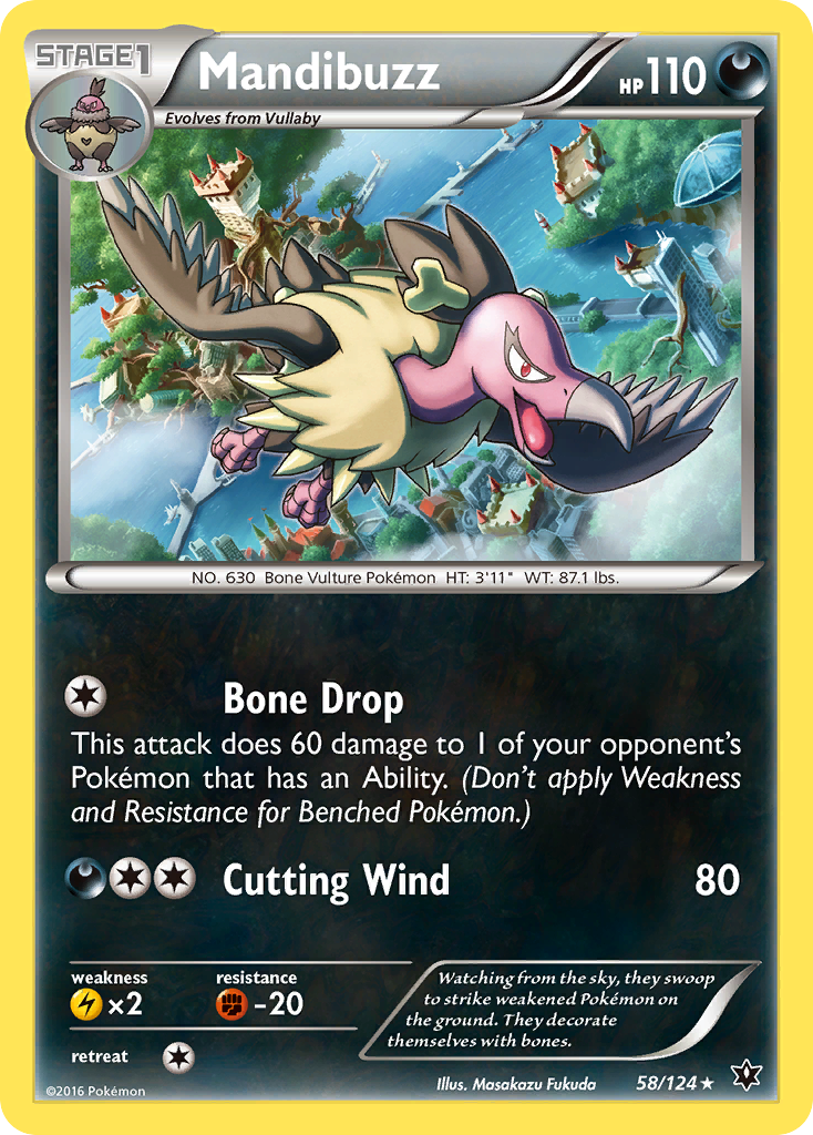 Mandibuzz - Fates Collide - #58 - Pokemon TCG card