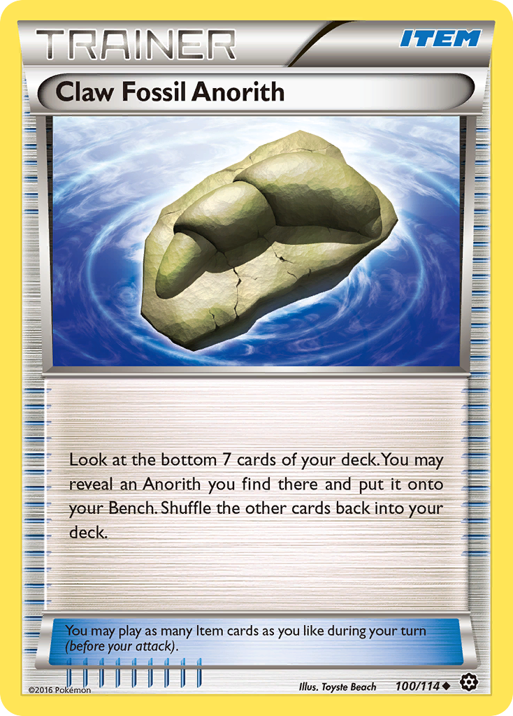 Claw Fossil Anorith - Steam Siege - #100 - Pokemon TCG card