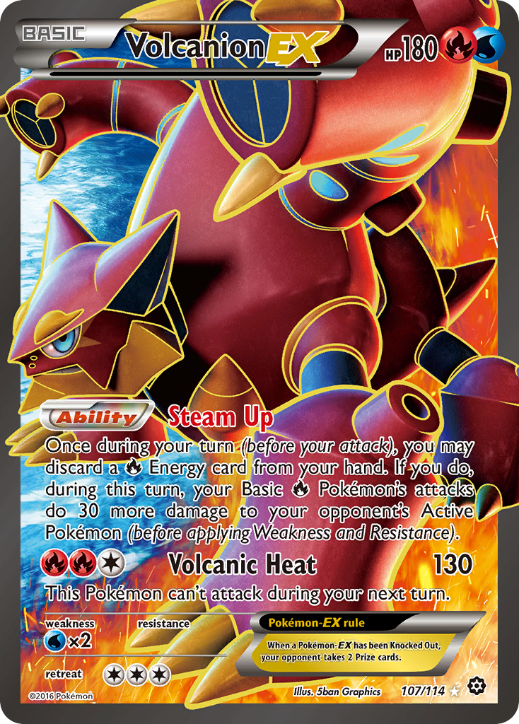 Volcanion-EX - Steam Siege - #107 - Pokemon TCG card