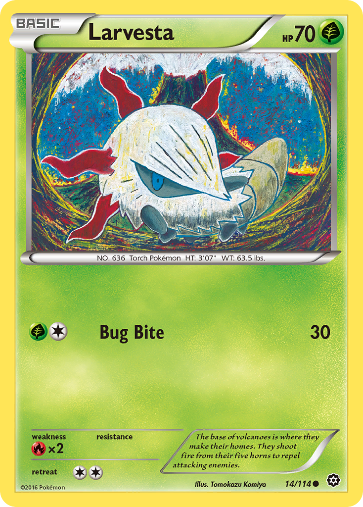 Larvesta - Steam Siege - #14 - Pokemon TCG card