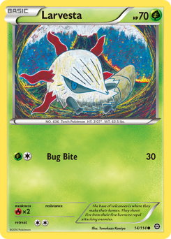 Larvesta #14 Larvesta - Steam Siege - #14 - Pokemon TCG card