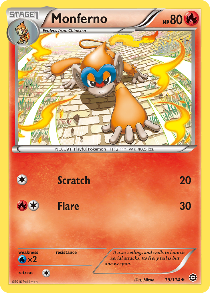 Monferno - Steam Siege - #19 - Pokemon TCG card