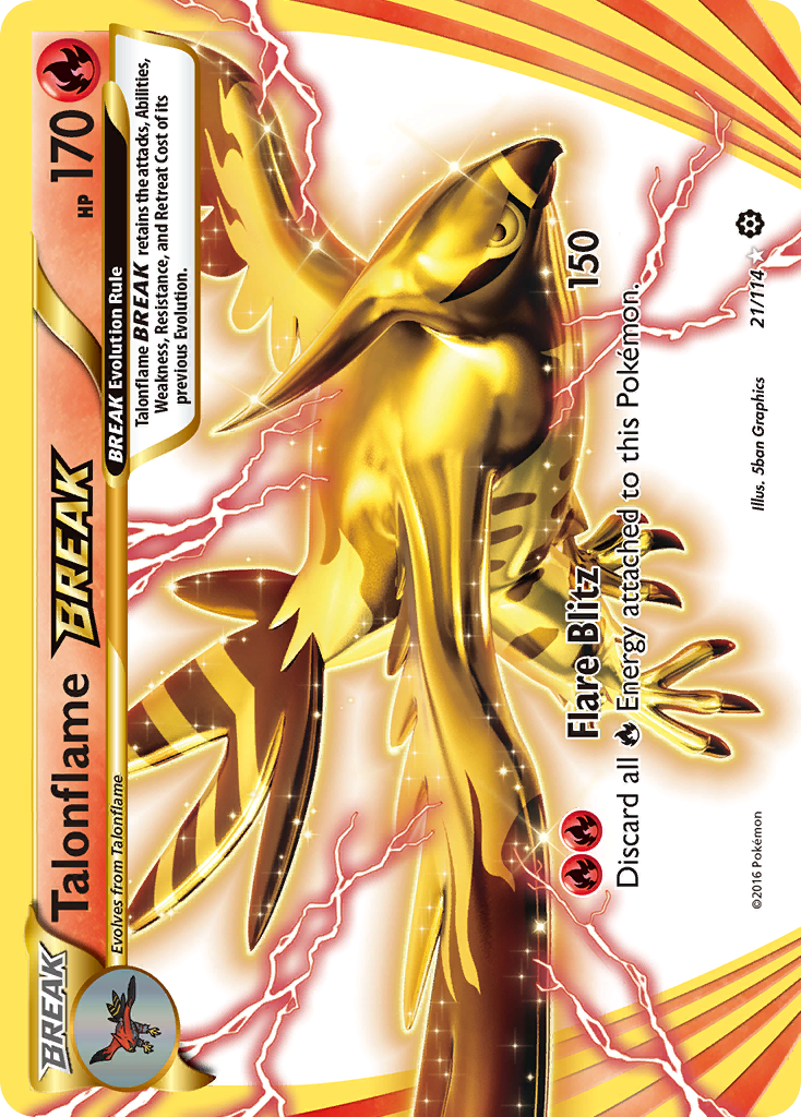Talonflame BREAK - Steam Siege - #21 - Pokemon TCG card