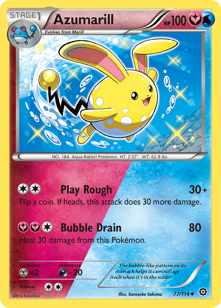Azumarill - Steam Siege - #77 - Pokemon TCG card