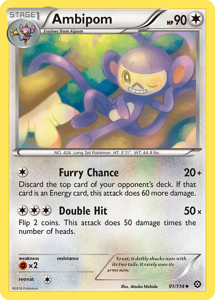 Ambipom - Steam Siege - #91 - Pokemon TCG card