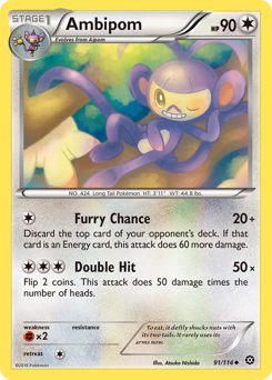 Ambipom - Steam Siege - #91 - Pokemon TCG card