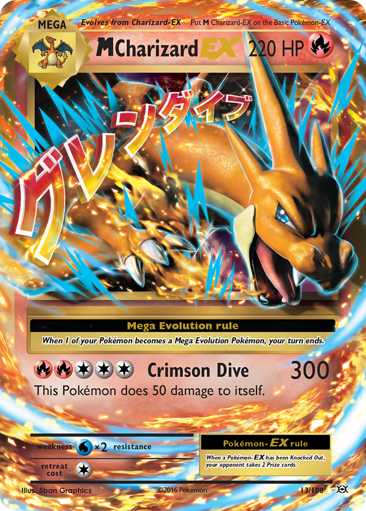 M Charizard-EX - Evolutions - #13 - Pokemon TCG card
