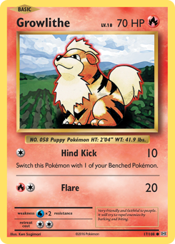 Growlithe - Evolutions - #17 - Pokemon TCG card