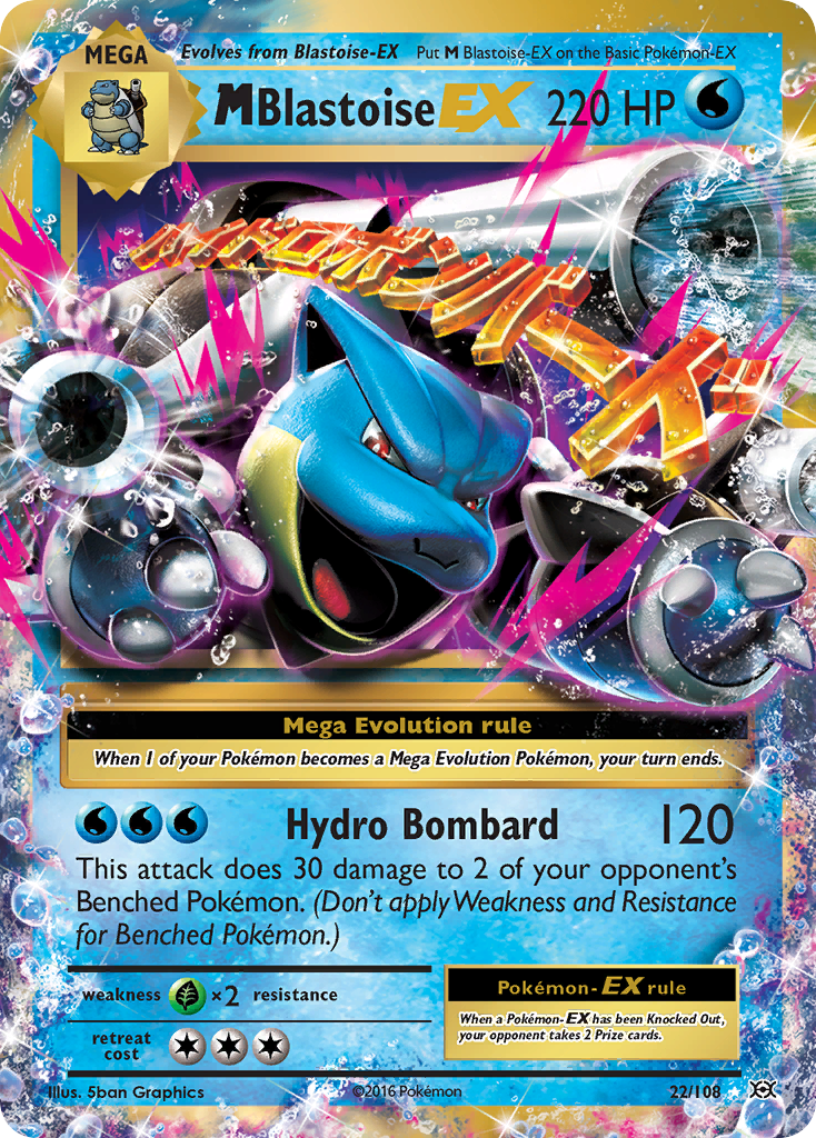 M Blastoise-EX - Evolutions - #22 - Pokemon TCG card