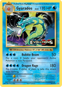 Gyarados - Evolutions - #34 - Pokemon TCG card