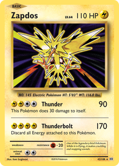 Zapdos - Evolutions - #42 - Pokemon TCG card