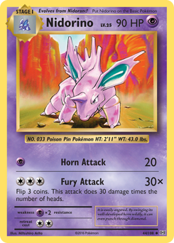 Nidorino - Evolutions - #44 - Pokemon TCG card