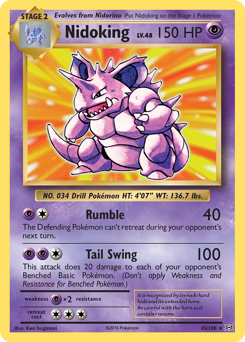 Nidoking - Evolutions - #45 - Pokemon TCG card