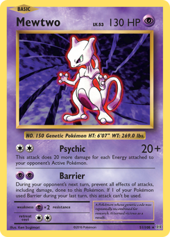 Mewtwo - Evolutions - #51 - Pokemon TCG card