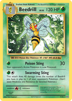 Beedrill - Evolutions - #7 - Pokemon TCG card