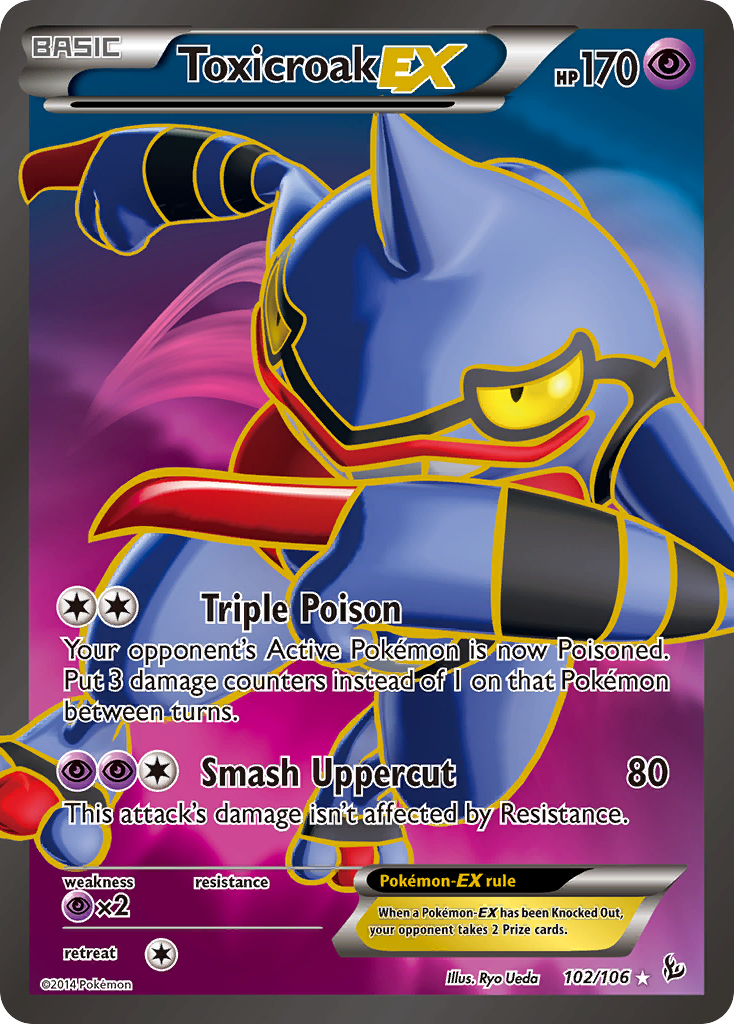 Toxicroak-EX - Flashfire - #102 - Pokemon TCG card