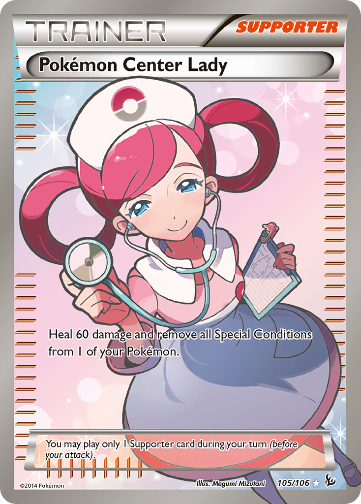 Pokémon Center Lady - Flashfire - #105 - Pokemon TCG card