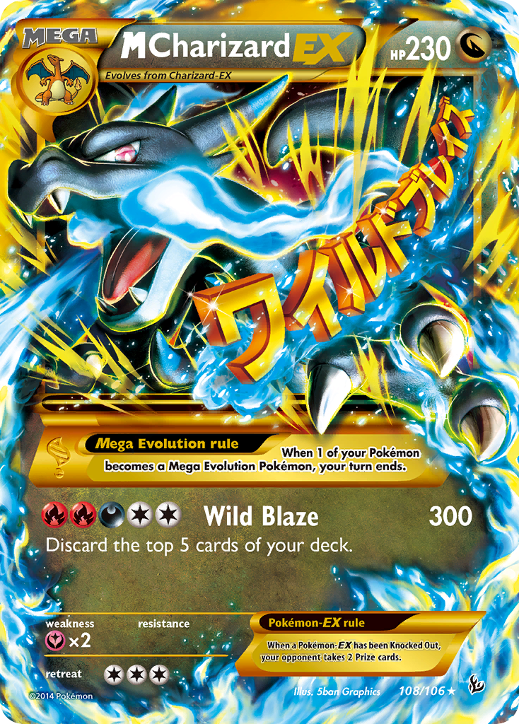 M Charizard-EX - Flashfire - #108 - Pokemon TCG card
