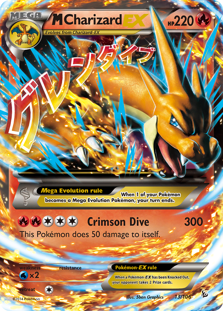 M Charizard-EX - Flashfire - #13 - Pokemon TCG card