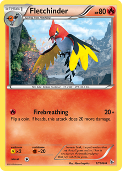Fletchinder #17 Fletchinder - Flashfire - #17 - Pokemon TCG card