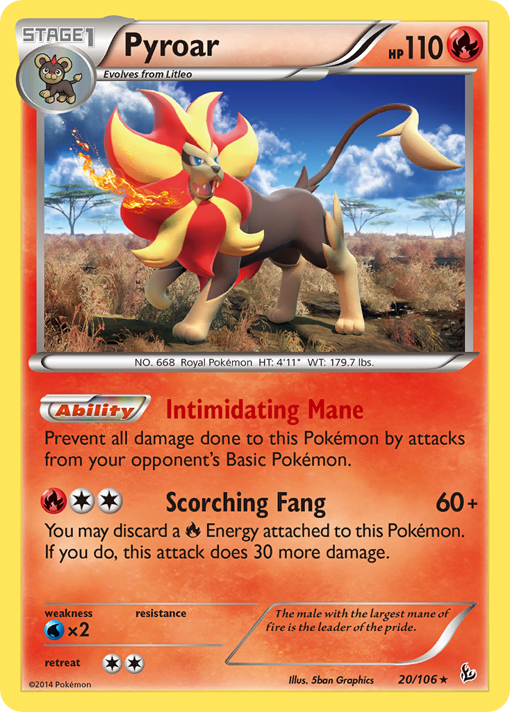 Pyroar - Flashfire - #20 - Pokemon TCG card