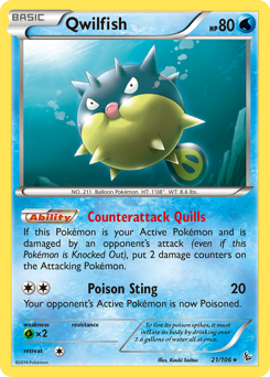 Qwilfish #21 Qwilfish - Flashfire - #21 - Pokemon TCG card