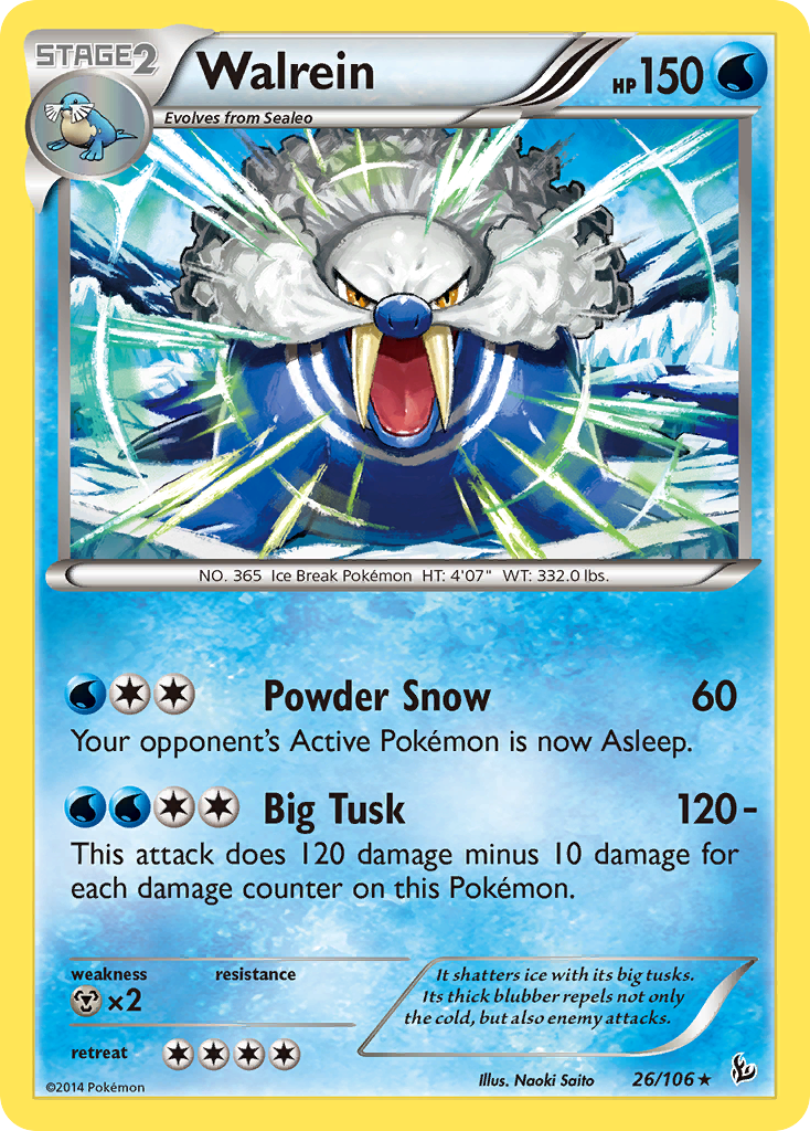 Walrein - Flashfire - #26 - Pokemon TCG card