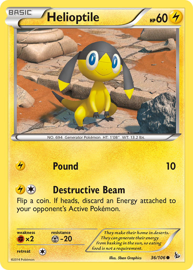 Helioptile - Flashfire - #36 - Pokemon TCG card