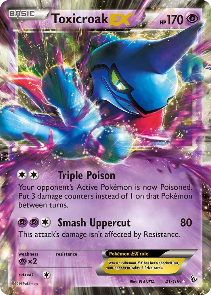 Toxicroak-EX - Flashfire - #41 - Pokemon TCG card