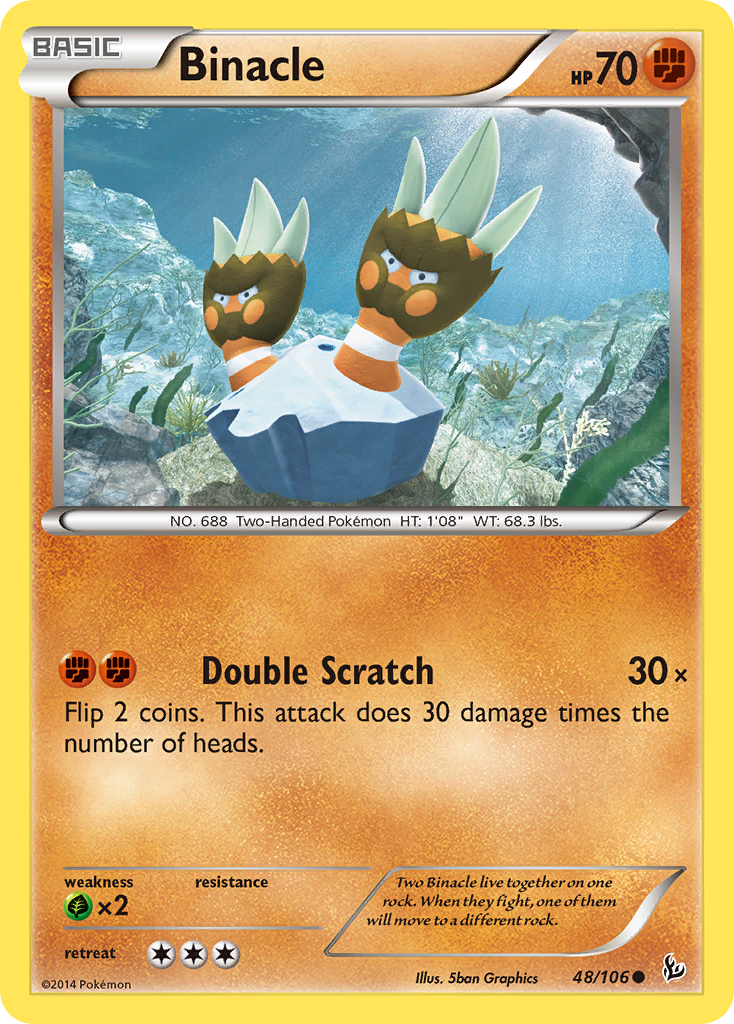 Binacle - Flashfire - #48 - Pokemon TCG card