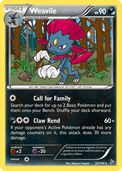 Weavile - Flashfire - #52 - Pokemon TCG card