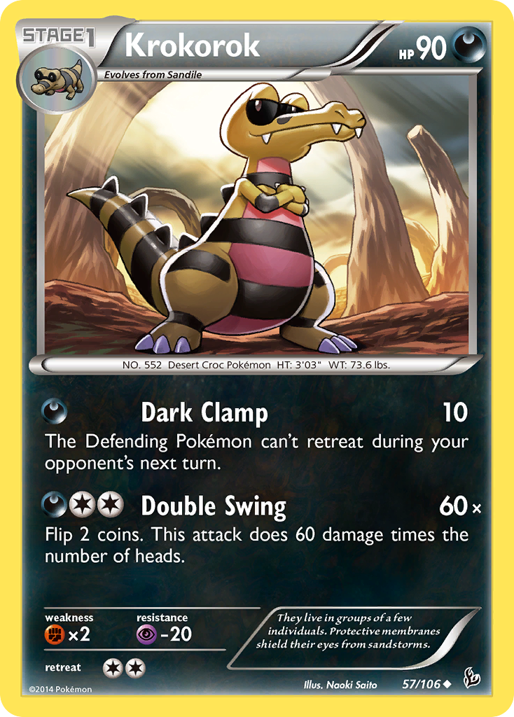 Krokorok - Flashfire - #57 - Pokemon TCG card