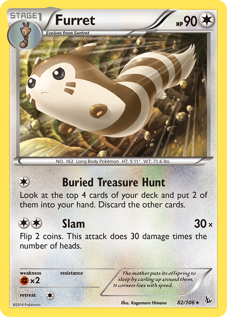 Furret - Flashfire - #82 - Pokemon TCG card