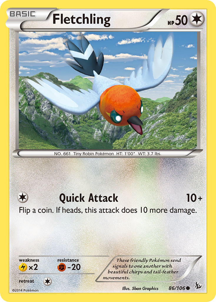 Fletchling - Flashfire - #86 - Pokemon TCG card