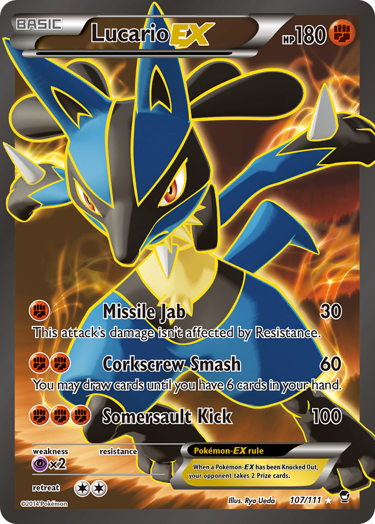 Lucario-EX - Furious Fists - #107 - Pokemon TCG card