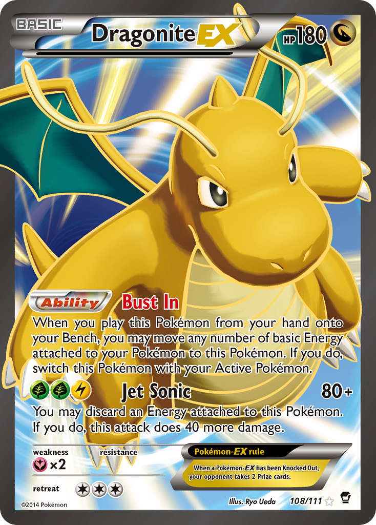 Dragonite-EX - Furious Fists - #108 - Pokemon TCG card