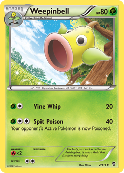 Weepinbell #2 Weepinbell - Furious Fists - #2 - Pokemon TCG card