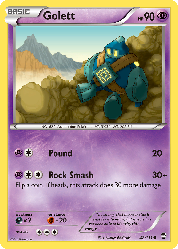 Golett - Furious Fists - #42 - Pokemon TCG card