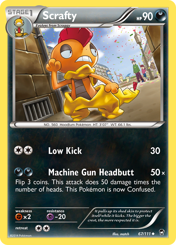 Scrafty - Furious Fists - #67 - Pokemon TCG card
