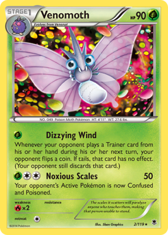 Venomoth #2 Venomoth - Phantom Forces - #2 - Pokemon TCG card
