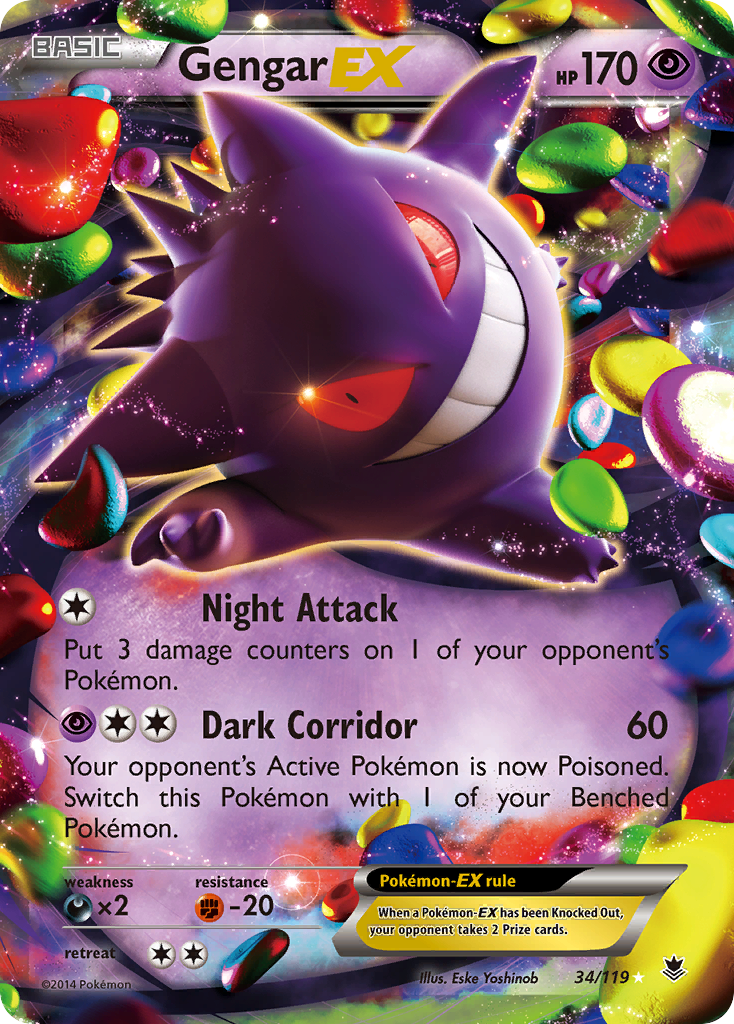 Gengar-EX - Phantom Forces - #34 - Pokemon TCG card