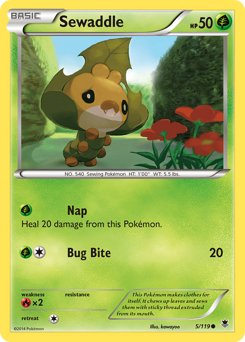 Sewaddle - Phantom Forces - #5 - Pokemon TCG card
