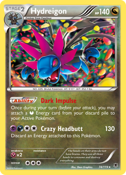 Hydreigon #74 Hydreigon - Phantom Forces - #74 - Pokemon TCG card